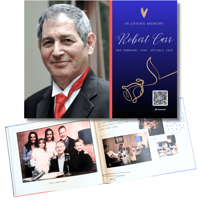 Hardcover memory book builder showing photo layout options